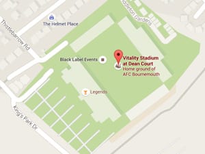 AFC-Bournemouth AFC map